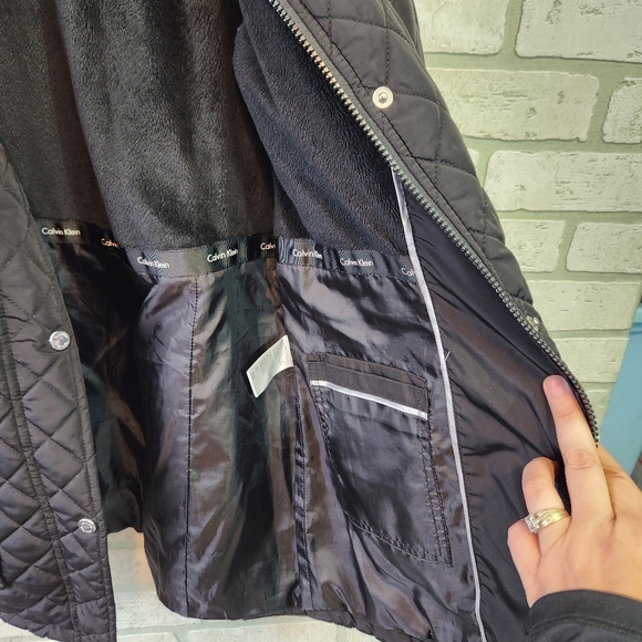 Calvin Klein Womens Quilted Water Resistant Full Zip Coat Size M - Picture 5 of 15